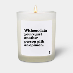 Without data you're just another person with an opinion. - Woody